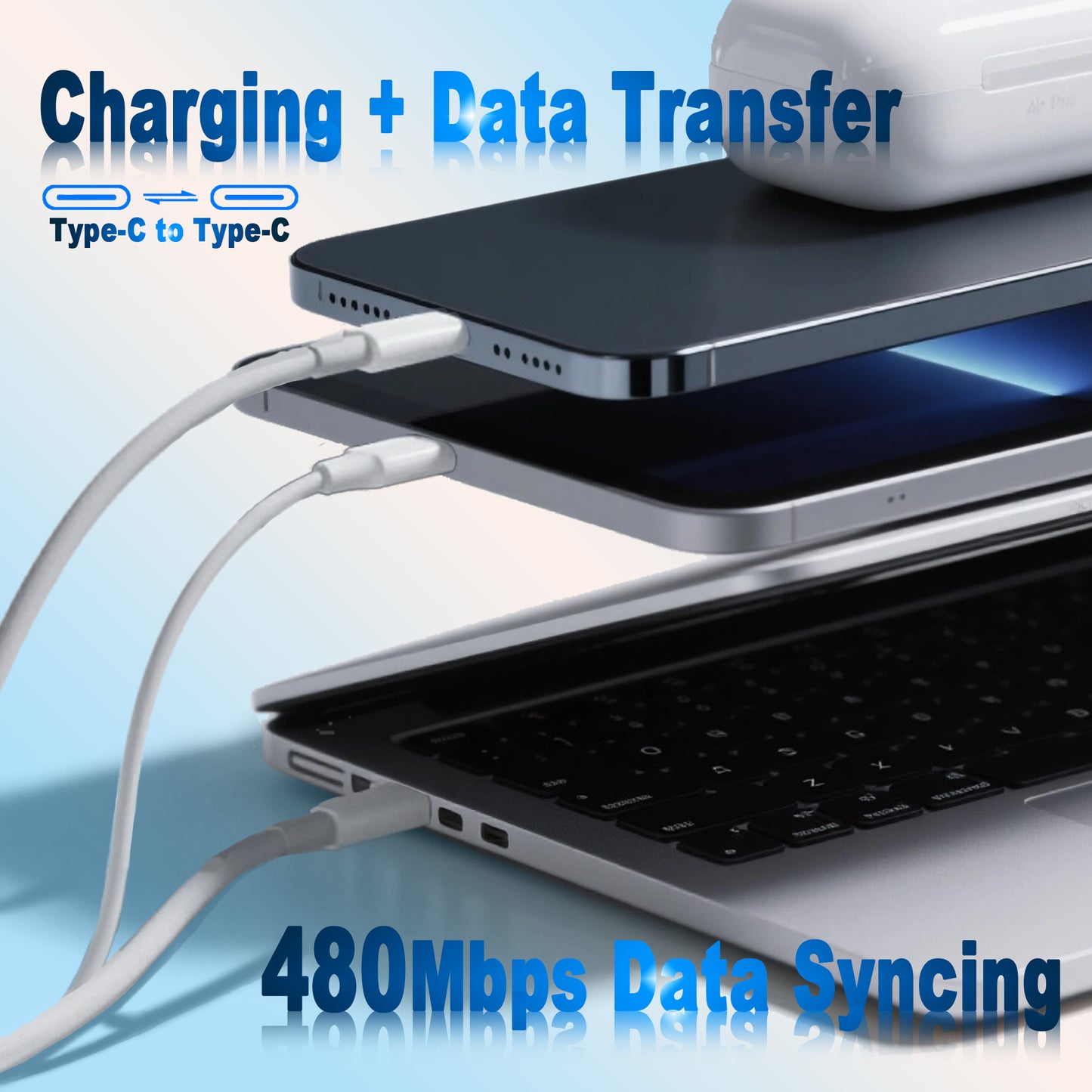 Zevolt USB C Charging Kit, 3 Wall Charger Blocks with 2 Pack 6ft and 2 Pack 10ft USB C to USB C Cables, Fast Charging Bundle